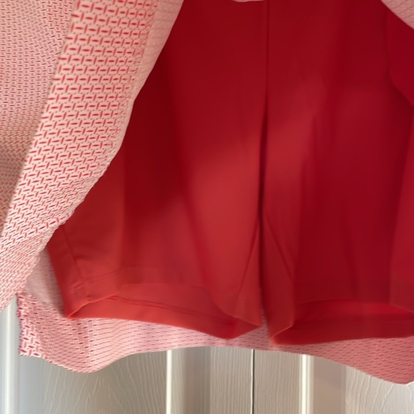 S.C.&CO. Skort Sz XL Coral & white geometric print Lined pockets Stretch Spandex - Picture 5 of 10